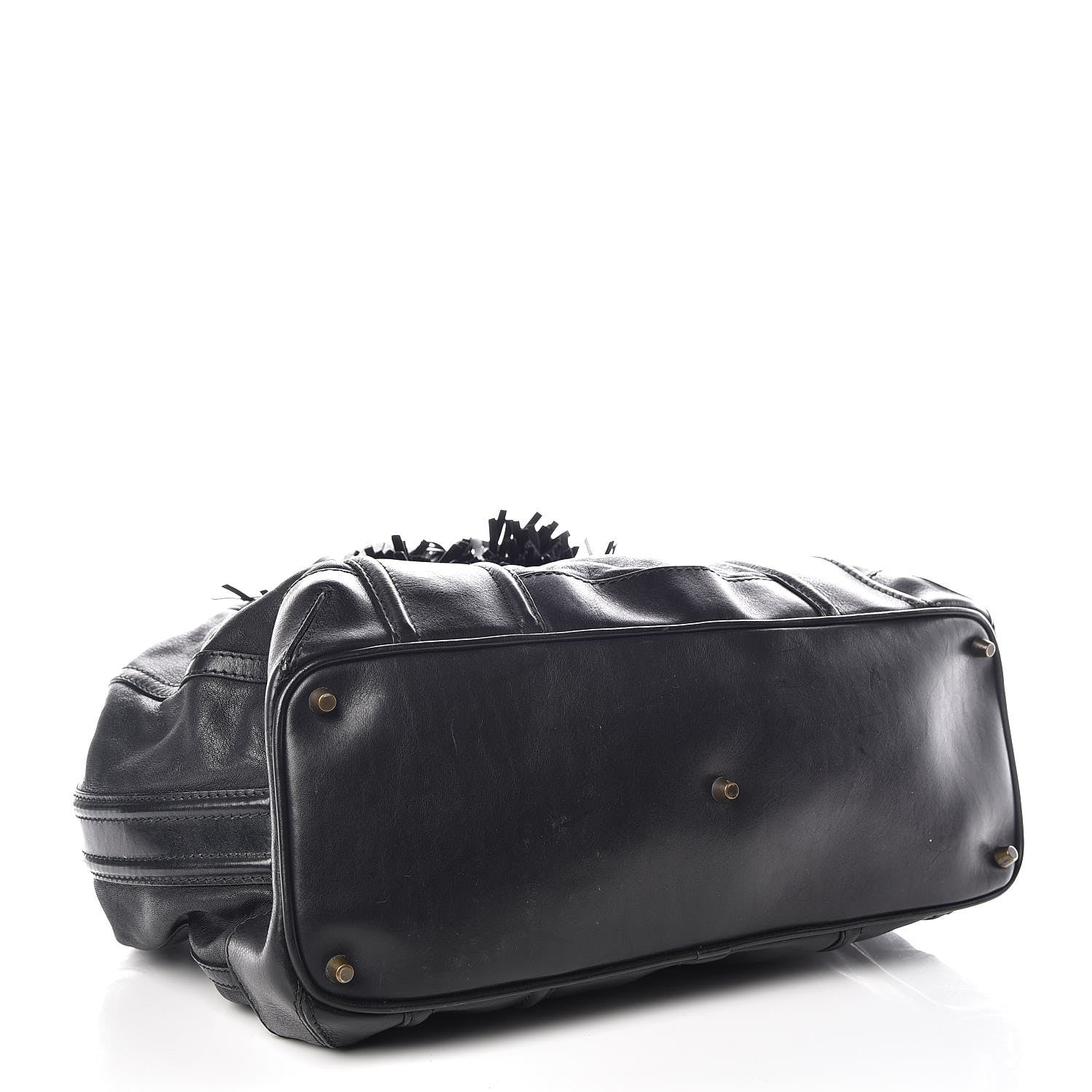 Burberry Grainy Calfskin Tassel Drawstring Shoulder Bag Black 5 of 19
