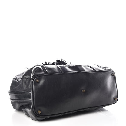 Burberry Grainy Calfskin Tassel Drawstring Shoulder Bag Black 5 of 19