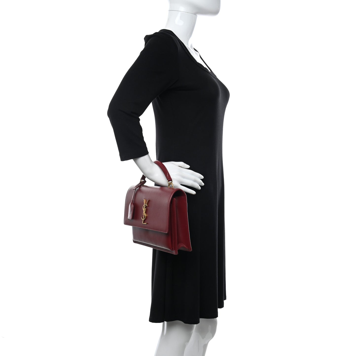 Smooth Calfskin Medium Monogram Sunset Satchel Rouge Opyum