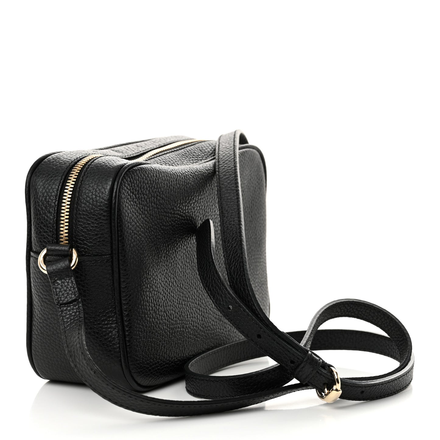 Pebbled Calfskin Small Soho Disco Bag Black