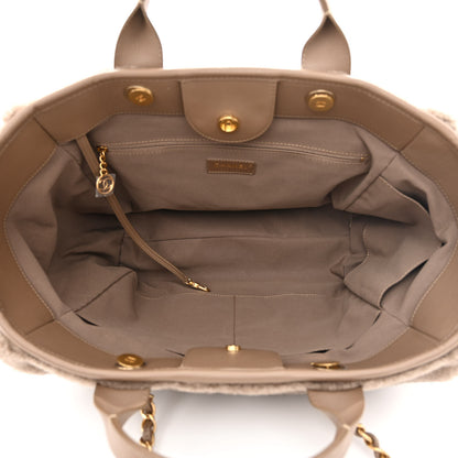 Chanel Shearling Lambskin Medium Deauville Tote Brown 6 of 12