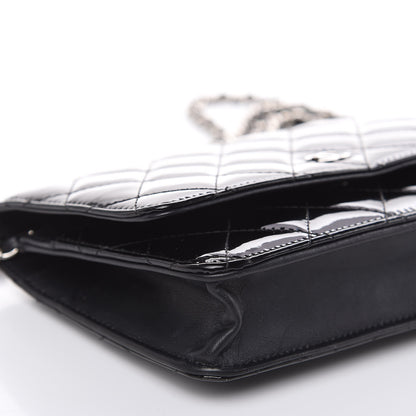 Chanel Patent Quilted Wallet On Chain WOC Black 9 of 15