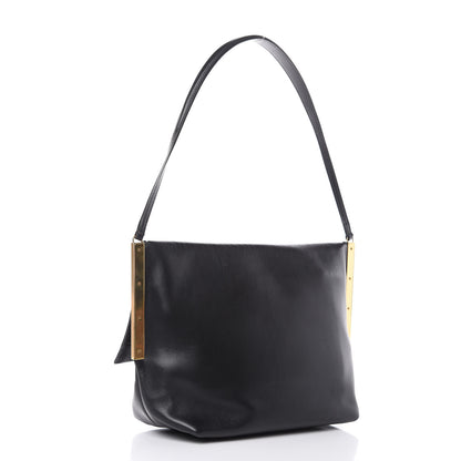 Celine Lambskin Flap Clasp Shoulder Bag Black 2 of 14