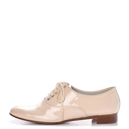 Christian Louboutin Patent Fred Oxfords 36.5 Bone 1 of 9