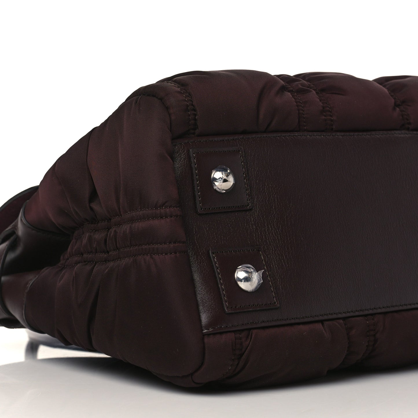 Ruched Nylon Calfskin Bayswater Oxblood