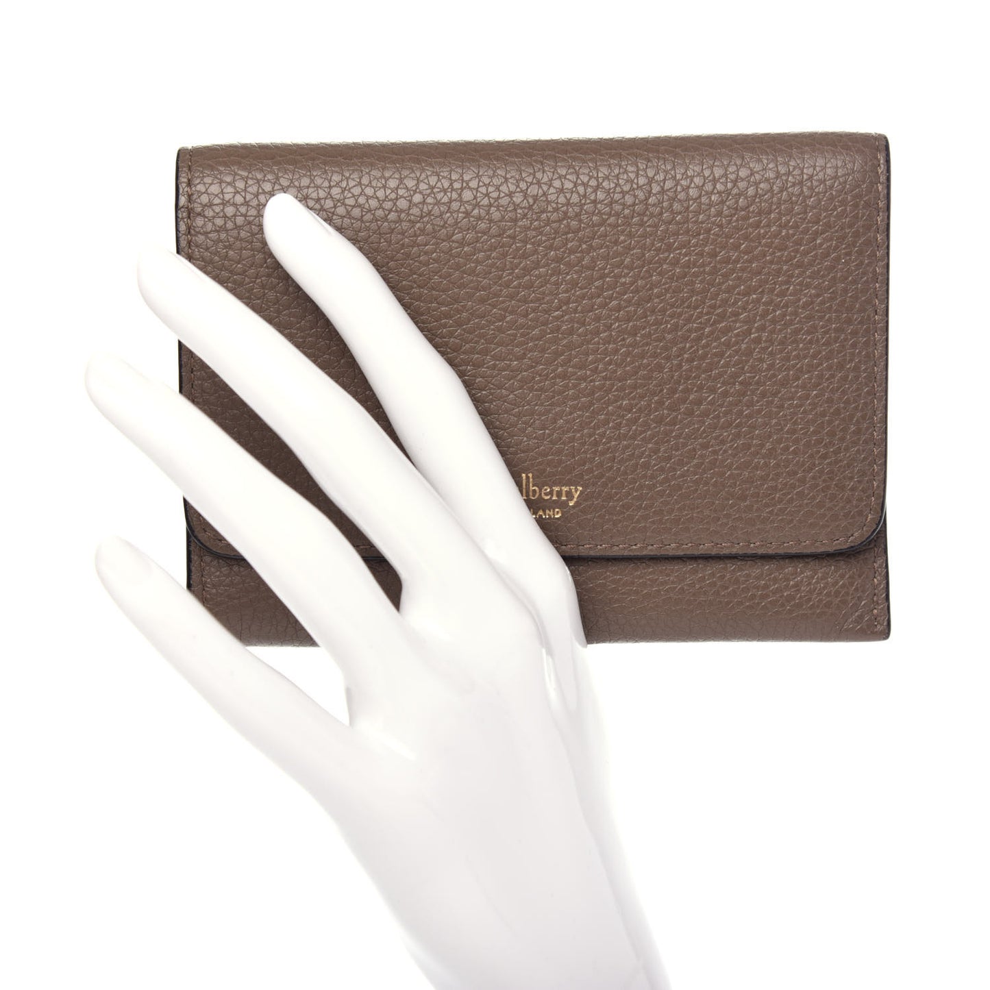 Small Classic Grain Continental Key Coin Pouch Clay