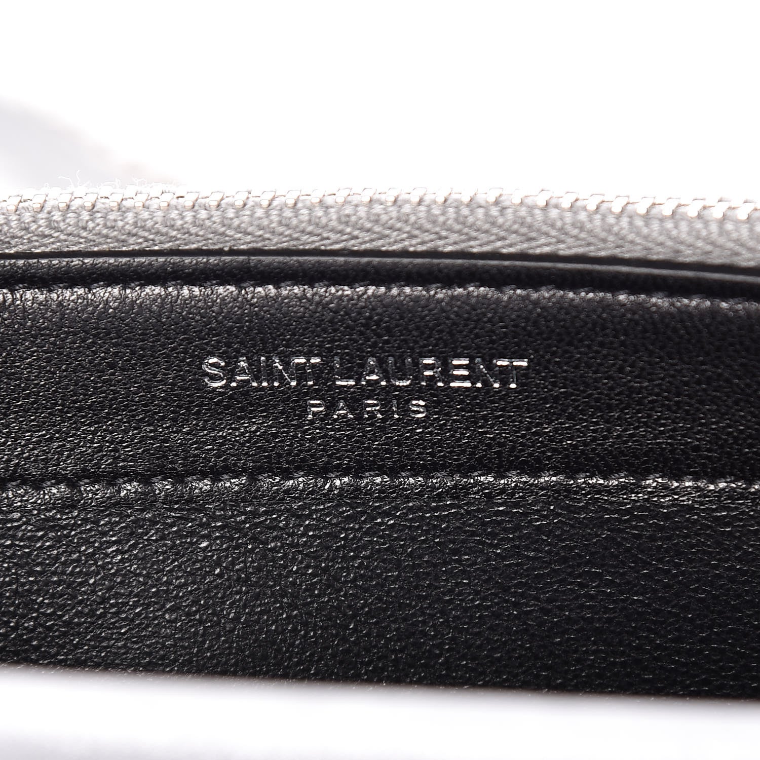 Saint Laurent Metallic Fabric Monogram Envelope Chain Wallet Silver 6 of 11