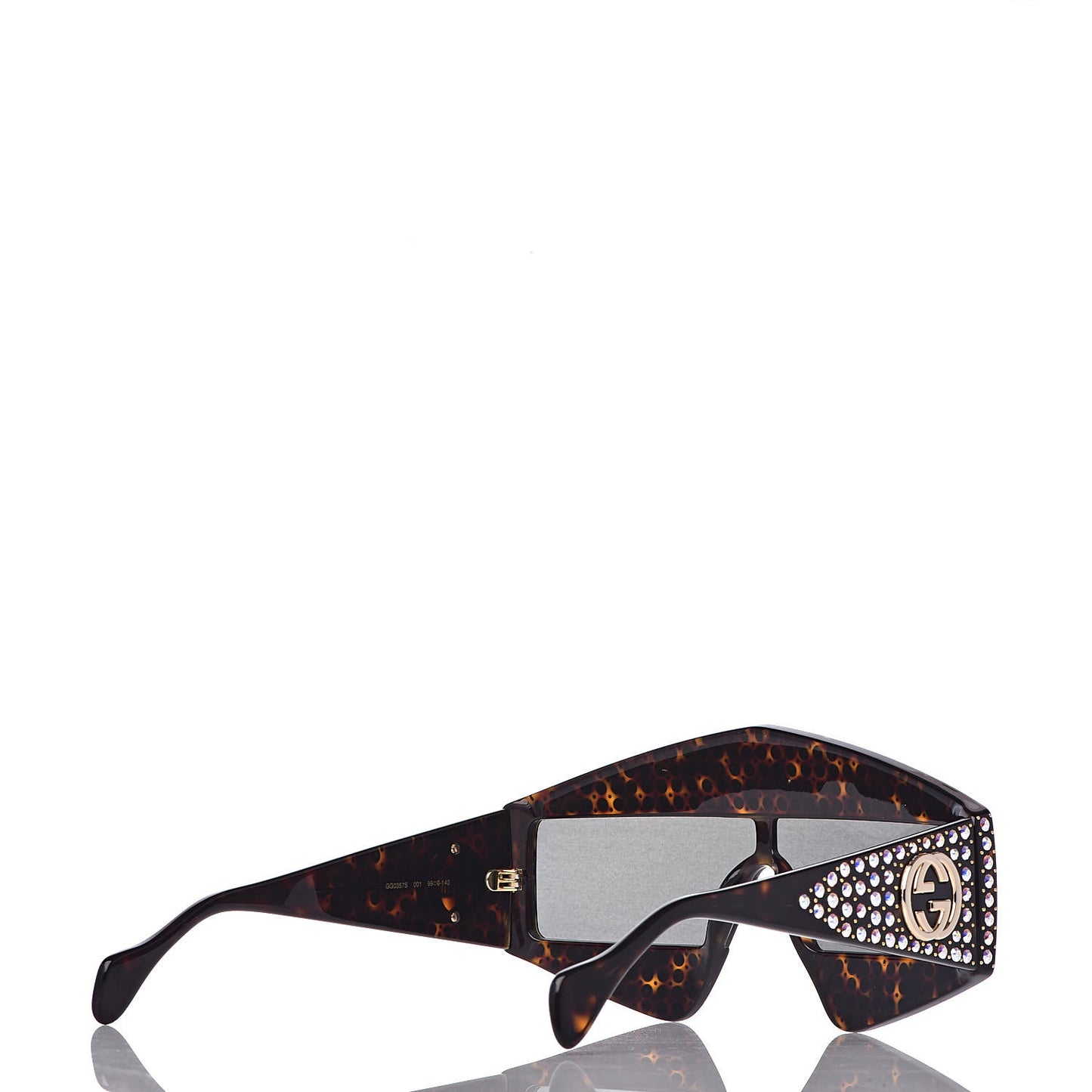 Crystal Rectangular Frame Sunglasses GG0357S Tortoiseshell