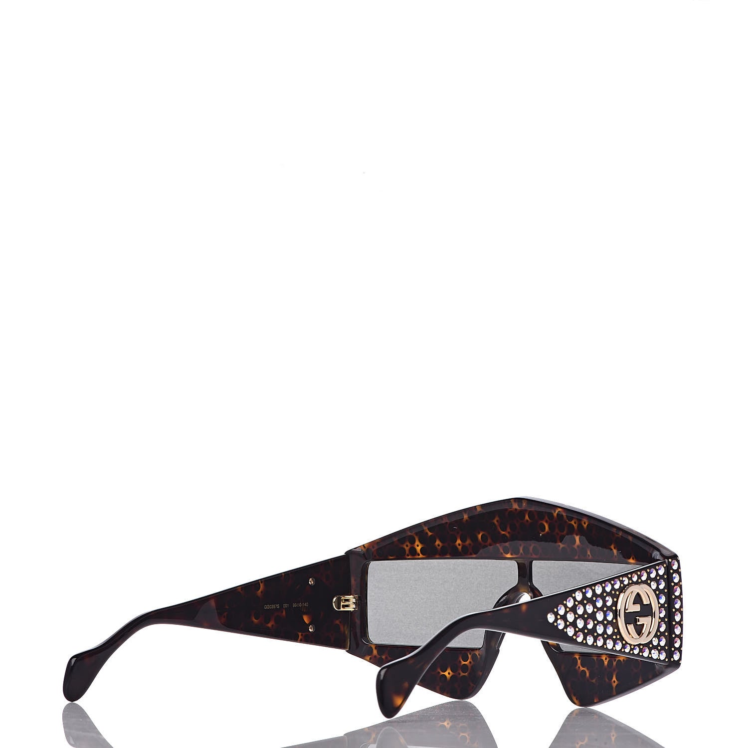 Gucci Crystal Rectangular Frame Sunglasses GG0357S Tortoiseshell 4 of 6