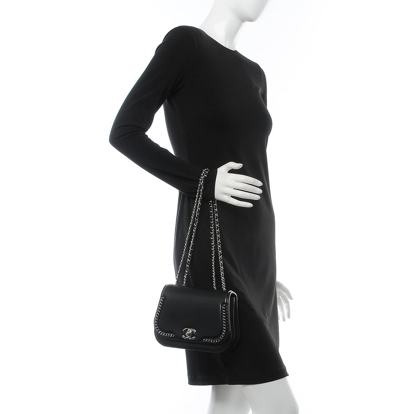 Lambskin Braided Small Chic Flap Black