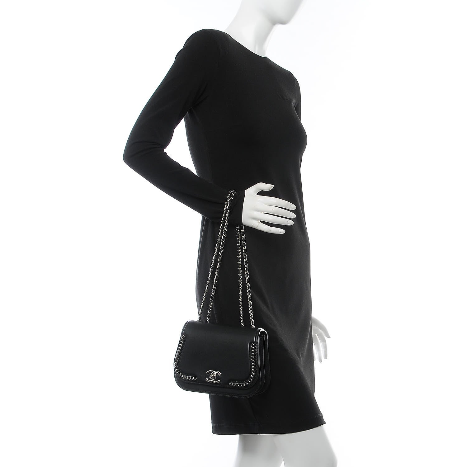Chanel Lambskin Braided Small Chic Flap Black 2 of 8