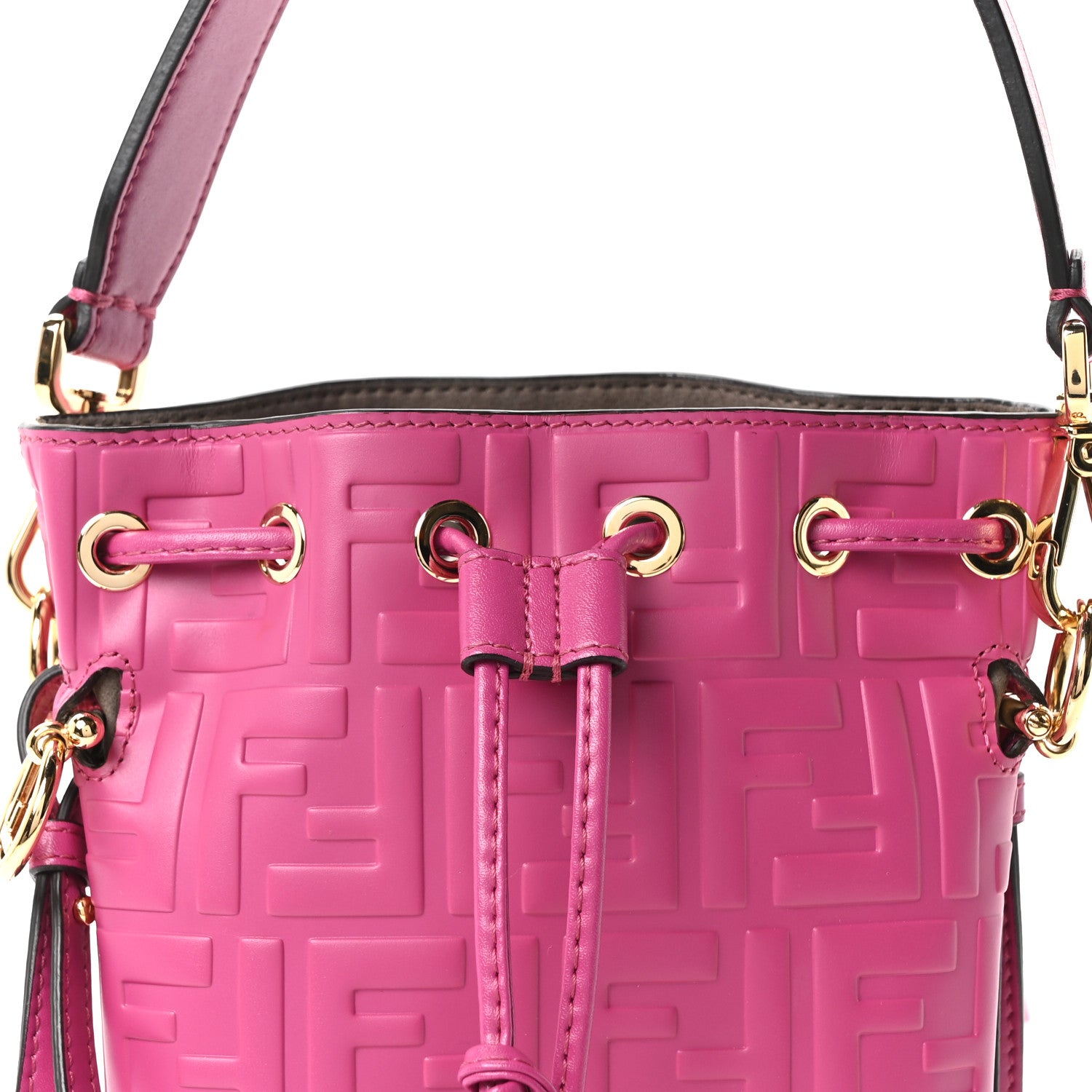 Fendi Vitello Liberty F is Fendi FF 1974 Embossed Mini Mon Tresor Bucket Bag Ciclamino Pilar 8 of 10