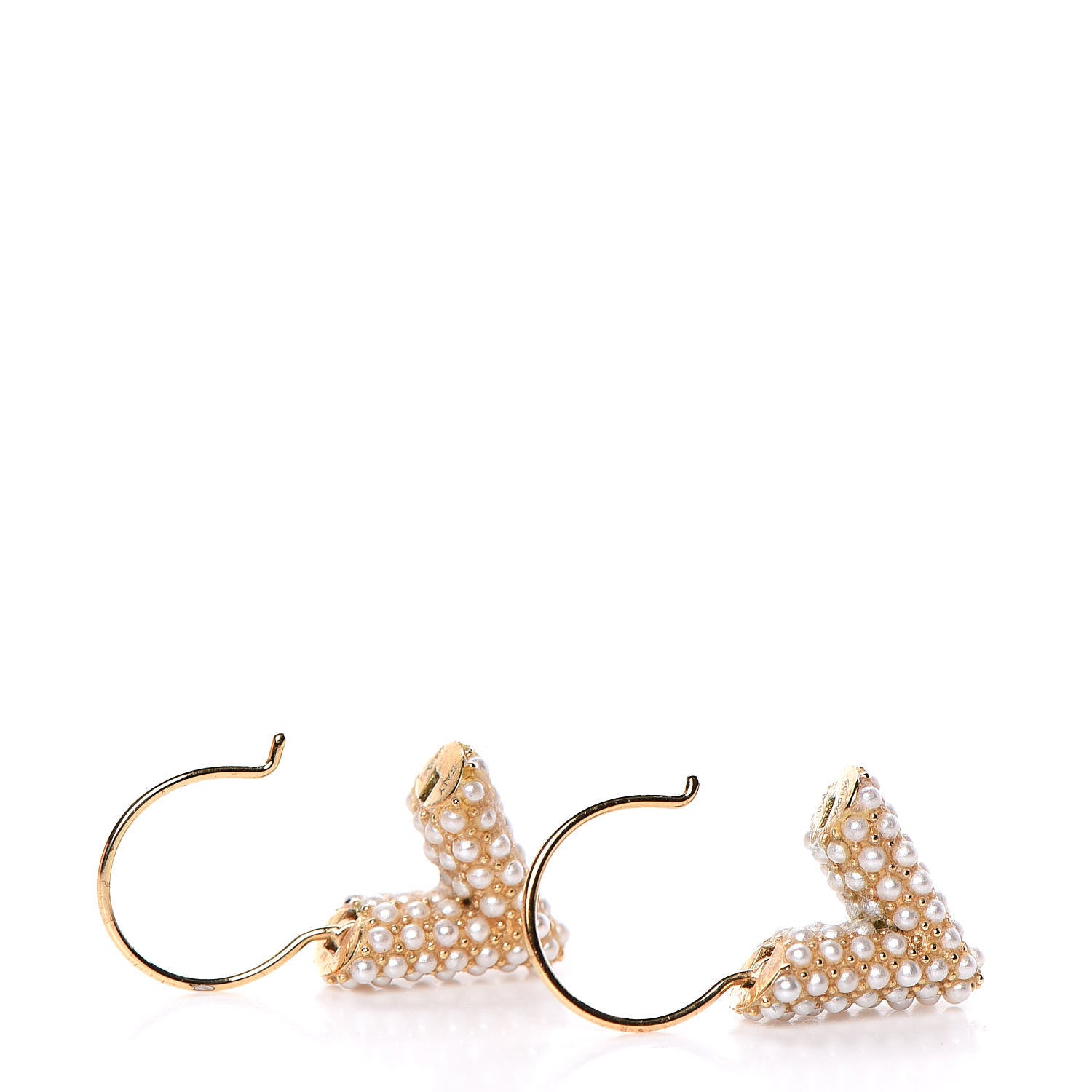 Louis Vuitton Brass Essential V Hoop Earrings Gold 3 of 4