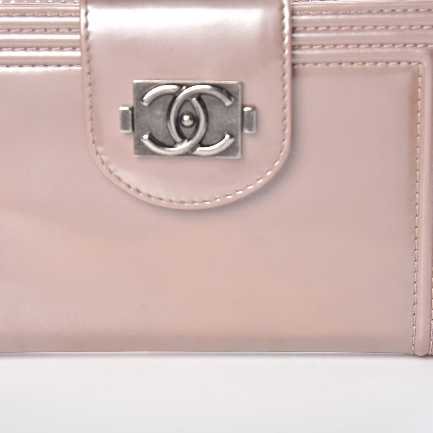 Chanel Metallic Glazed Calfskin Boy Zipped Pocket Wallet Pink 12 of 14