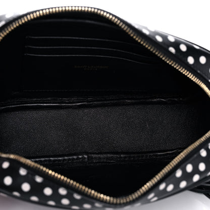 Saint Laurent Calfskin Printed Polka Dot Mini Lou Camera Bag Black Crema Soft 5 of 13