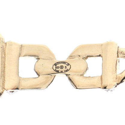 Chanel Crystal CC Vendome Hoop Earrings Gold 4 of 5