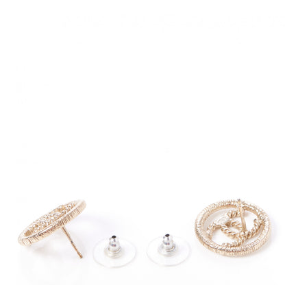 Chanel Twisted CC Earrings Light Gold 4 of 9