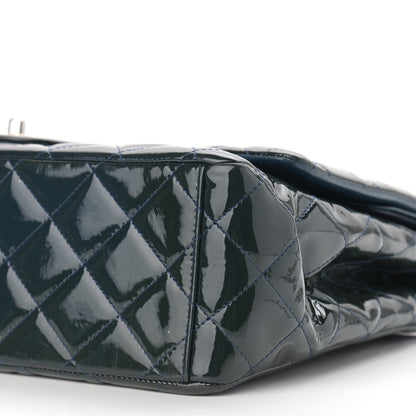 Chanel Patent Quilted Maxi Double Flap Blue 9 of 14