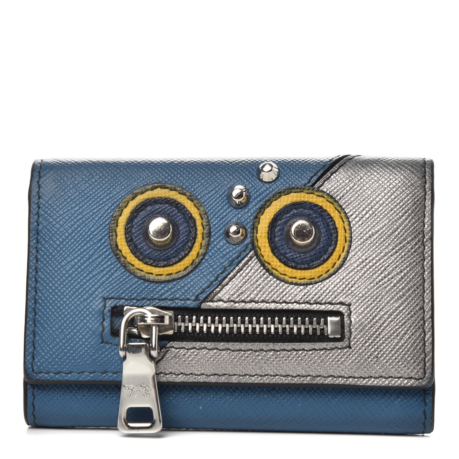 Prada Saffiano Robot 6 Key Holder Blue 1 of 6