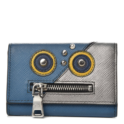 Prada Saffiano Robot 6 Key Holder Blue 1 of 6