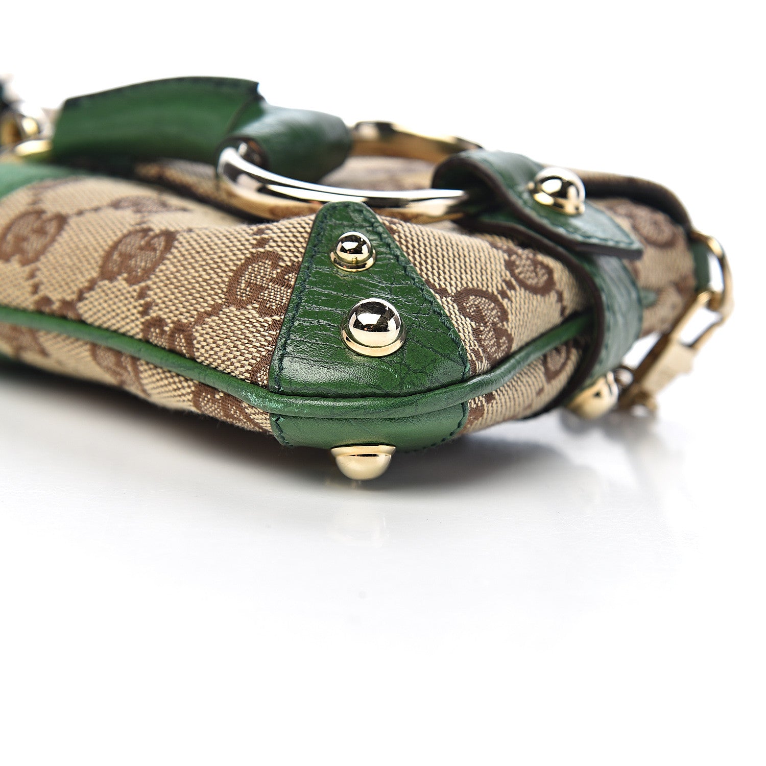 Gucci Monogram Web Small Horsebit Chain Clutch Green 11 of 12