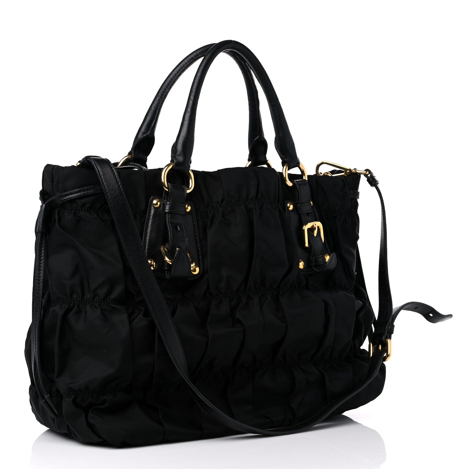 Prada Tessuto Nylon Gaufre Tote Black 3 of 14