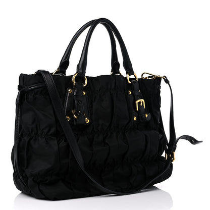 Prada Tessuto Nylon Gaufre Tote Black 3 of 14