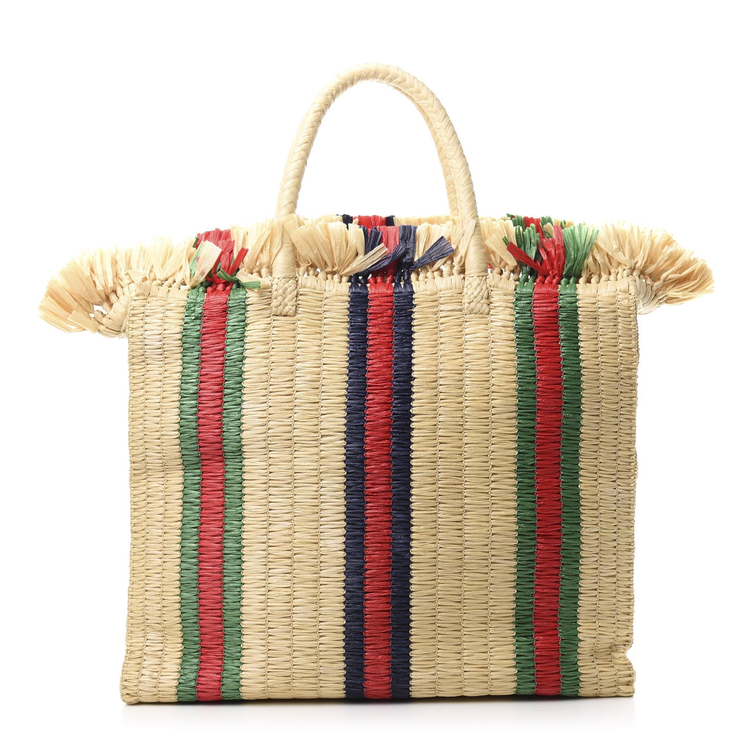 Gucci Raffia Linen Web Cestino Tote Bag 1 of 11
