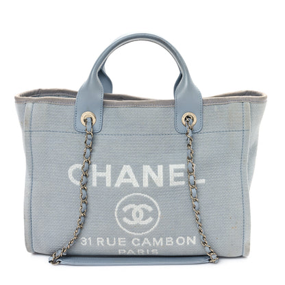 Chanel Mixed Fibers Small Deauville Tote Light Blue 1 of 13