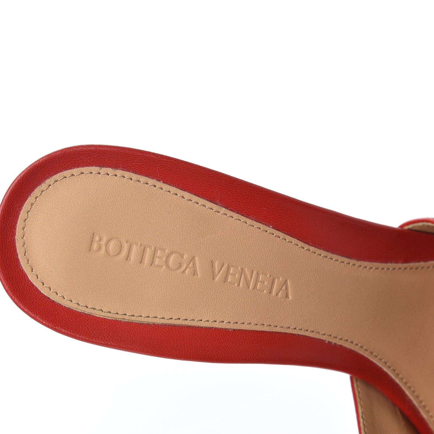 Lambskin Stretch Mule Sandals 38 Bright Red
