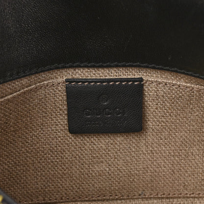 Gucci Satin Lizard Flora Floral Horsebit Clutch Black 6 of 10