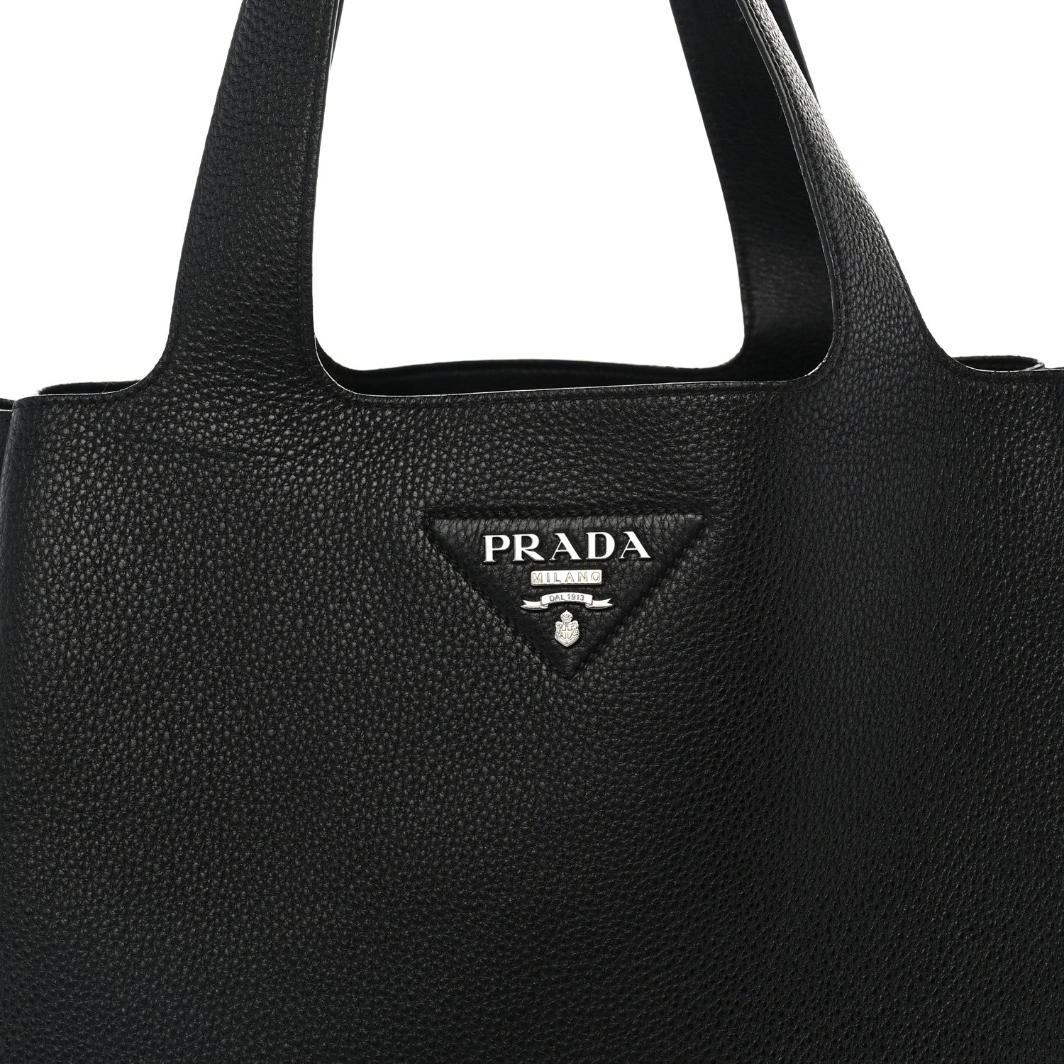 Prada Vitello Daino Soft Medium Dynamique Tote Black 7 of 10