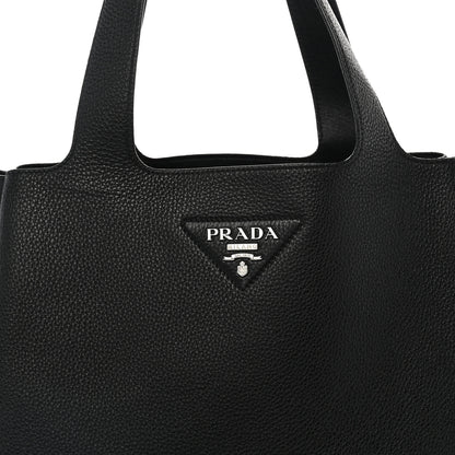 Prada Vitello Daino Soft Medium Dynamique Tote Black 7 of 10