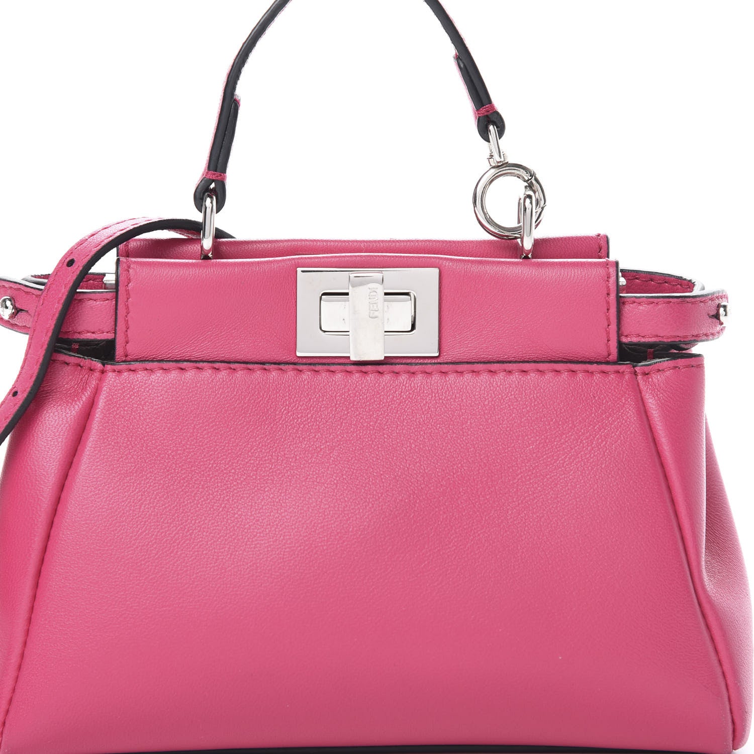 Fendi Nappa Micro Peekaboo Iconic Satchel Magenta 8 of 12