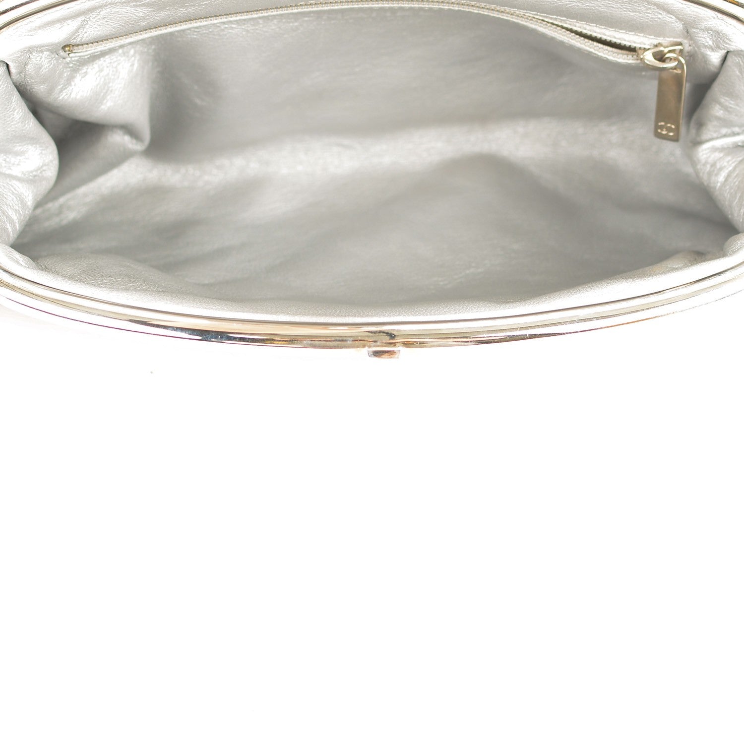 Chanel Metallic Aged Calfskin Quilted Timeless Clutch Silver 5 of 7