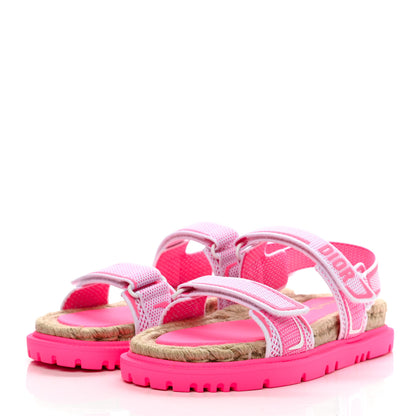 Christian Dior Technical Knit Jute Dioract 10mm Sandals 40 White Fuchsia 3 of 8