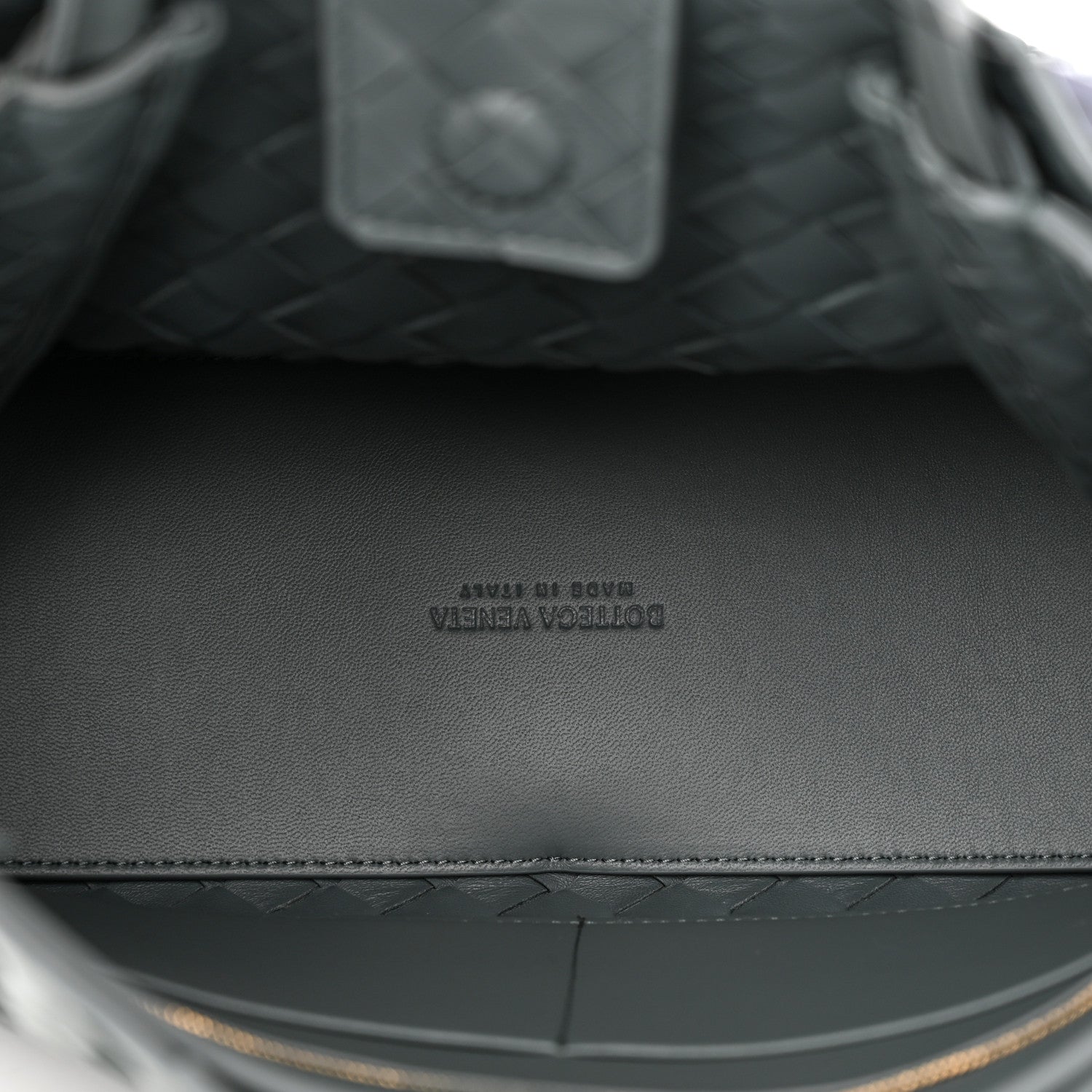 Bottega Veneta Nappa Intrecciato Medium Andiamo Shoulder Bag Slate