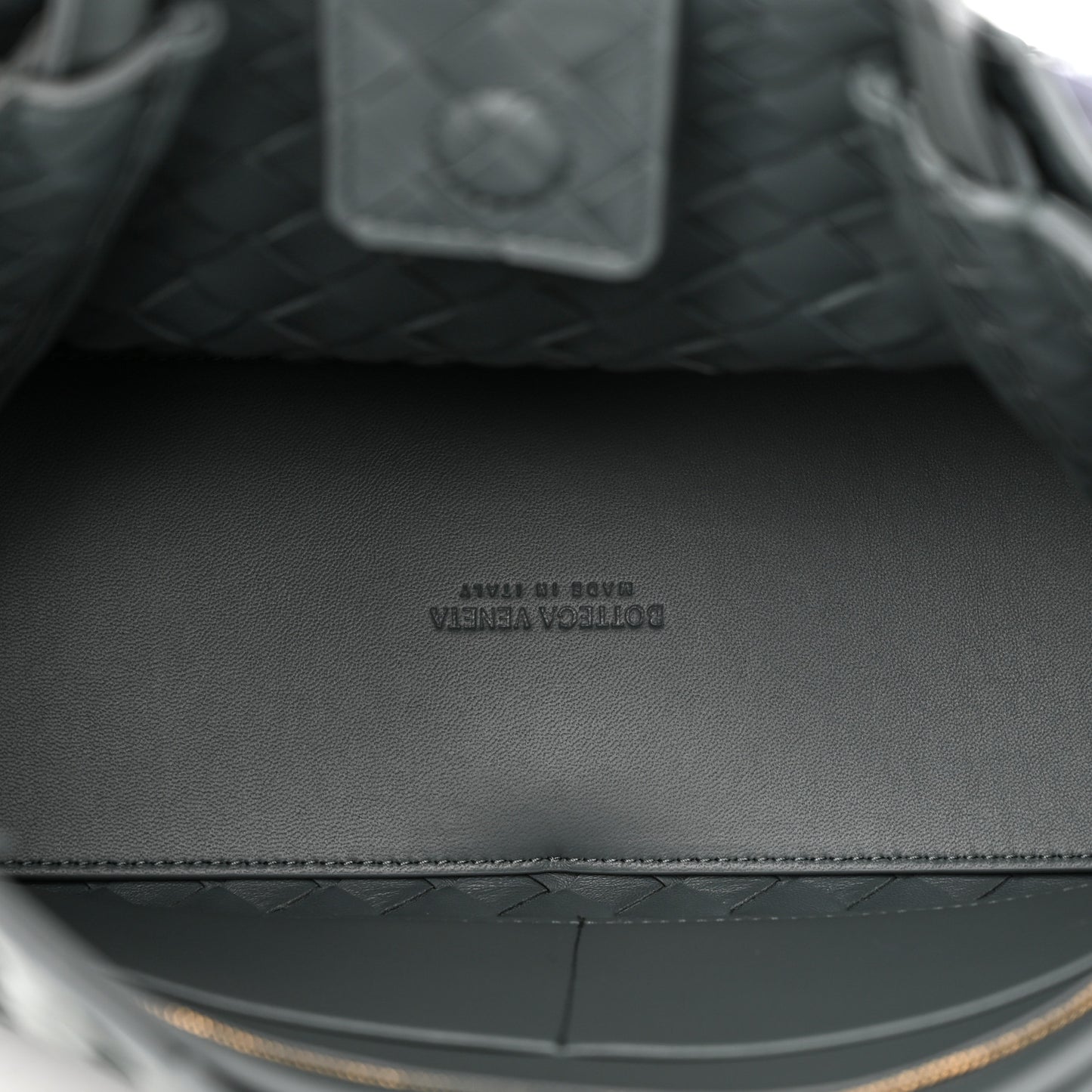 Nappa Intrecciato Medium Andiamo Shoulder Bag Slate