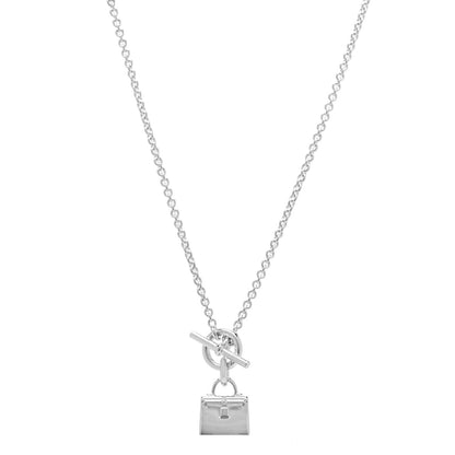 Hermes Sterling Silver Kelly Charm Pendant Necklace 1 of 5