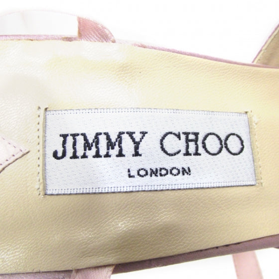 Jimmy Choo Satin Feather Lace Up Heels 40 Pink 6 of 7
