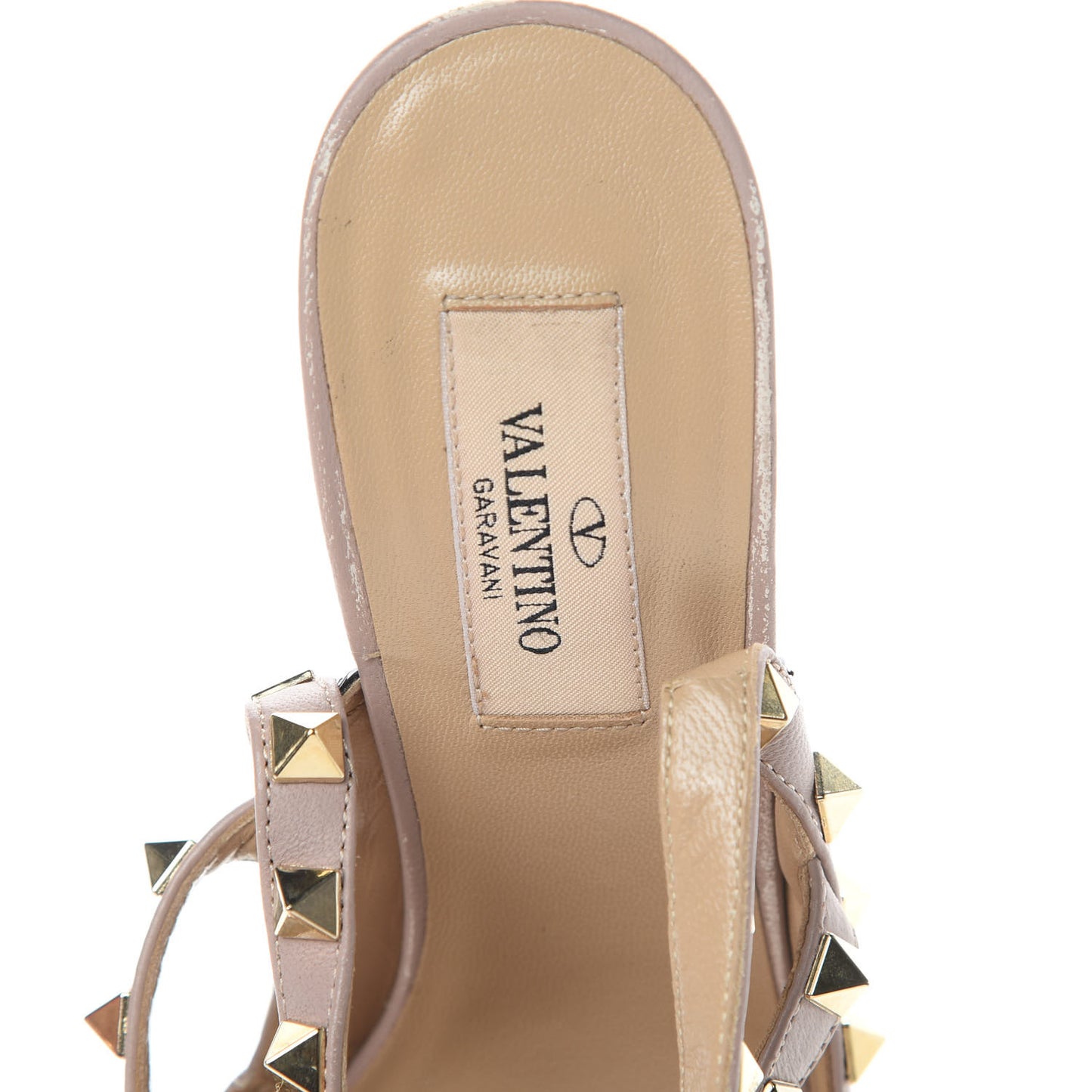 Patent Nappa Rockstud Ankle Strap 100mm Pumps 38.5 Black Poudre