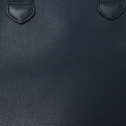 Burberry Grainy Calfskin House Check Large Banner Tote Ink Blue 8 of 10