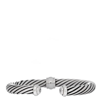 David Yurman Sterling Silver Black Diamond 7mm Cable Classics Single Station Bracelet 2 of 3