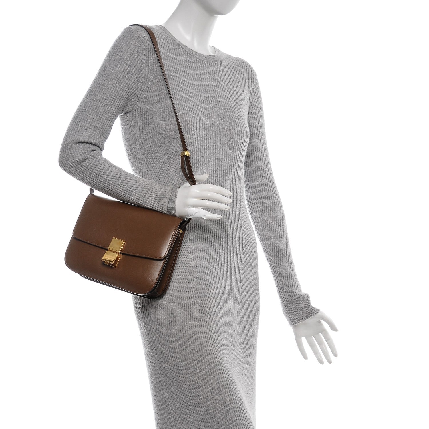 Celine Box Calfskin Medium Classic Box Flap Bag Camel 2 of 6