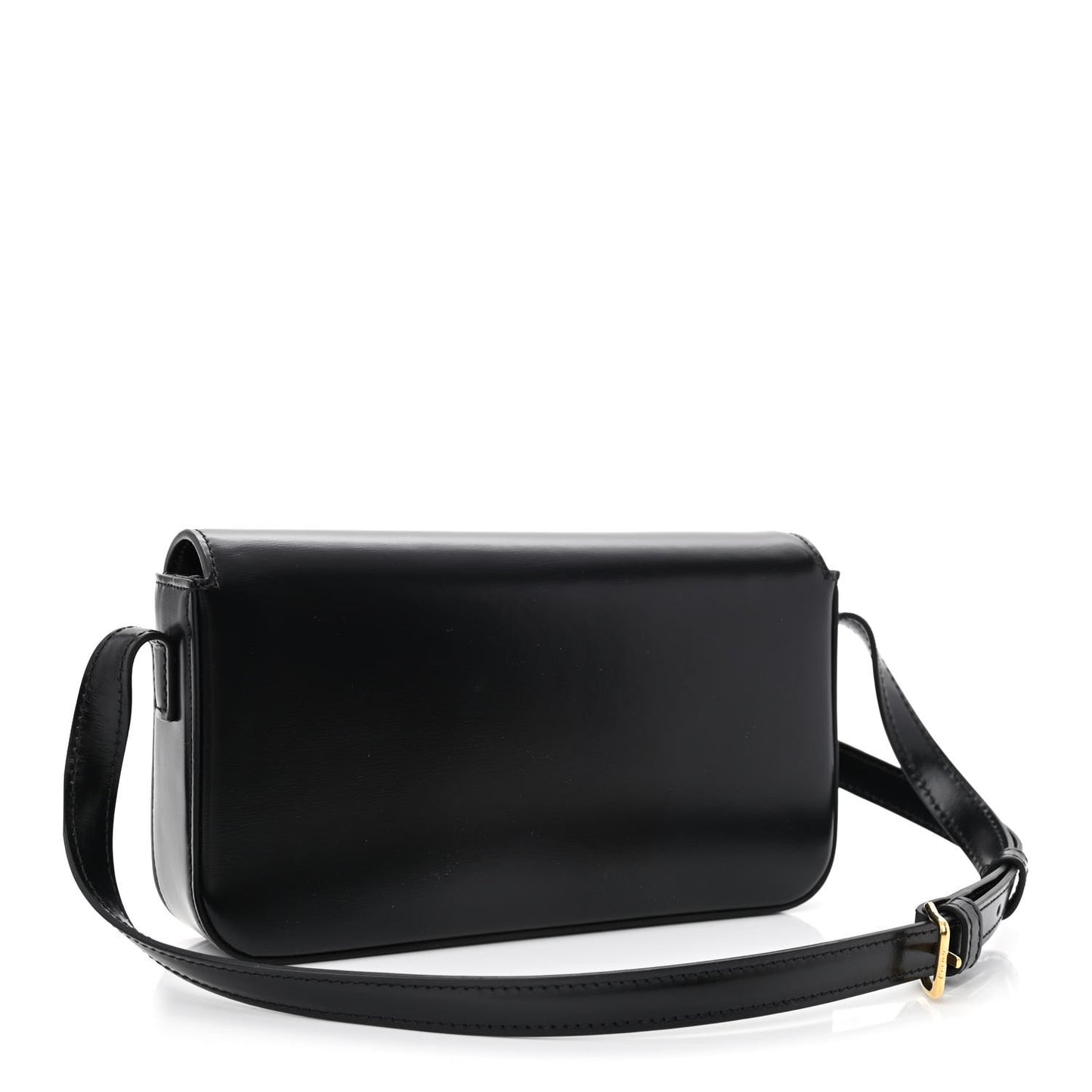 Shiny Calfskin Triomphe Shoulder Bag Black