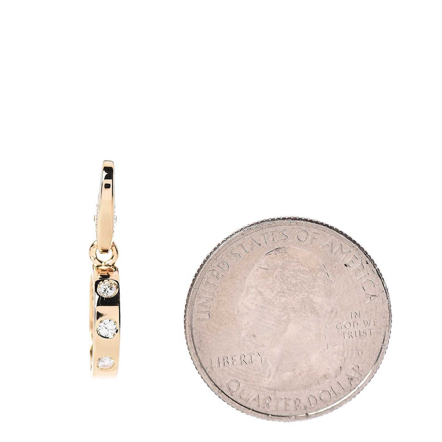 18K Yellow Gold Diamond LOVE Ring Charm