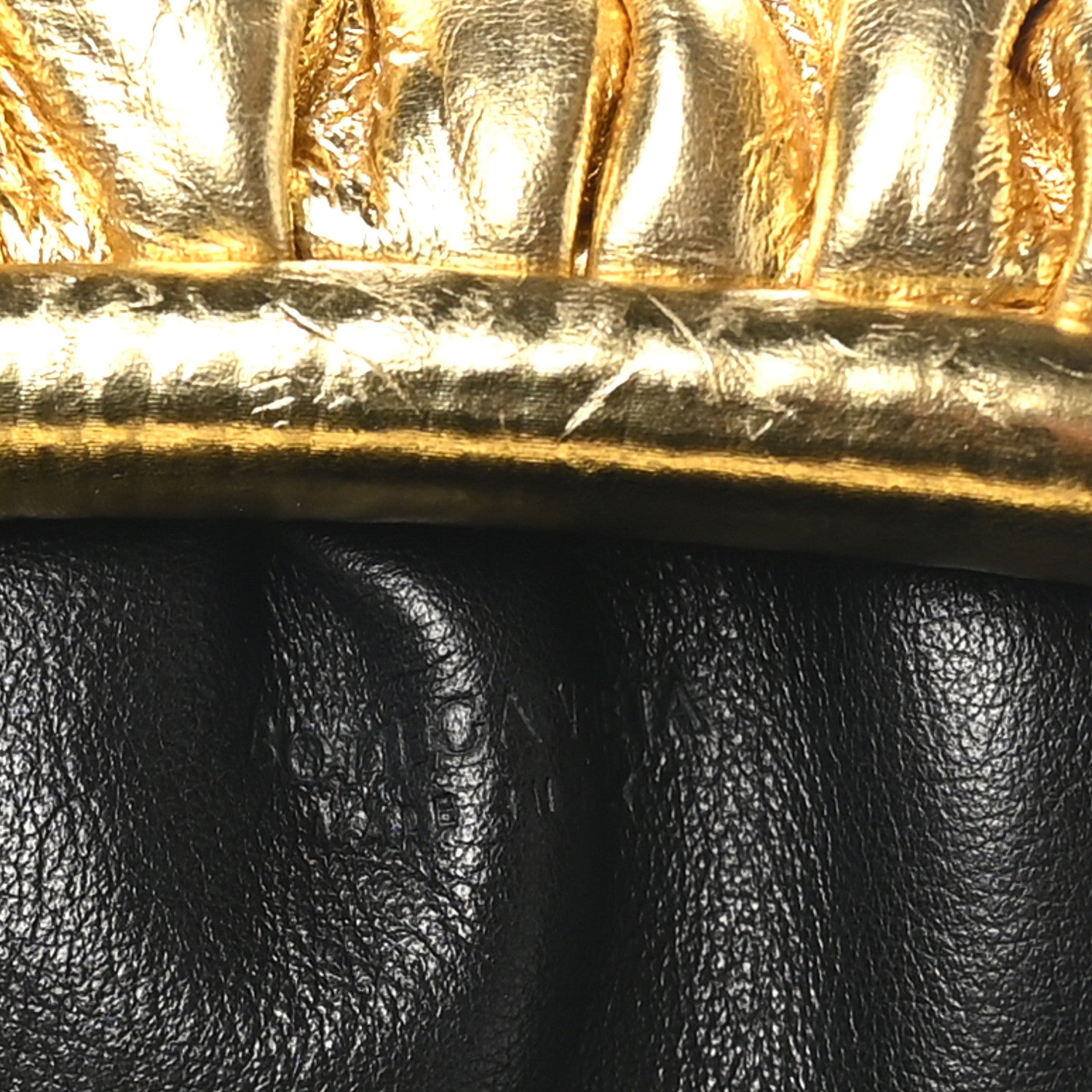 Bottega Veneta Metallic Bark Calfskin The Mini Pouch Gold 6 of 9
