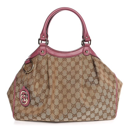 Gucci Monogram Margaux Calfskin Medium Sukey Tote Beige Ebony Vintage Rose 1 of 7