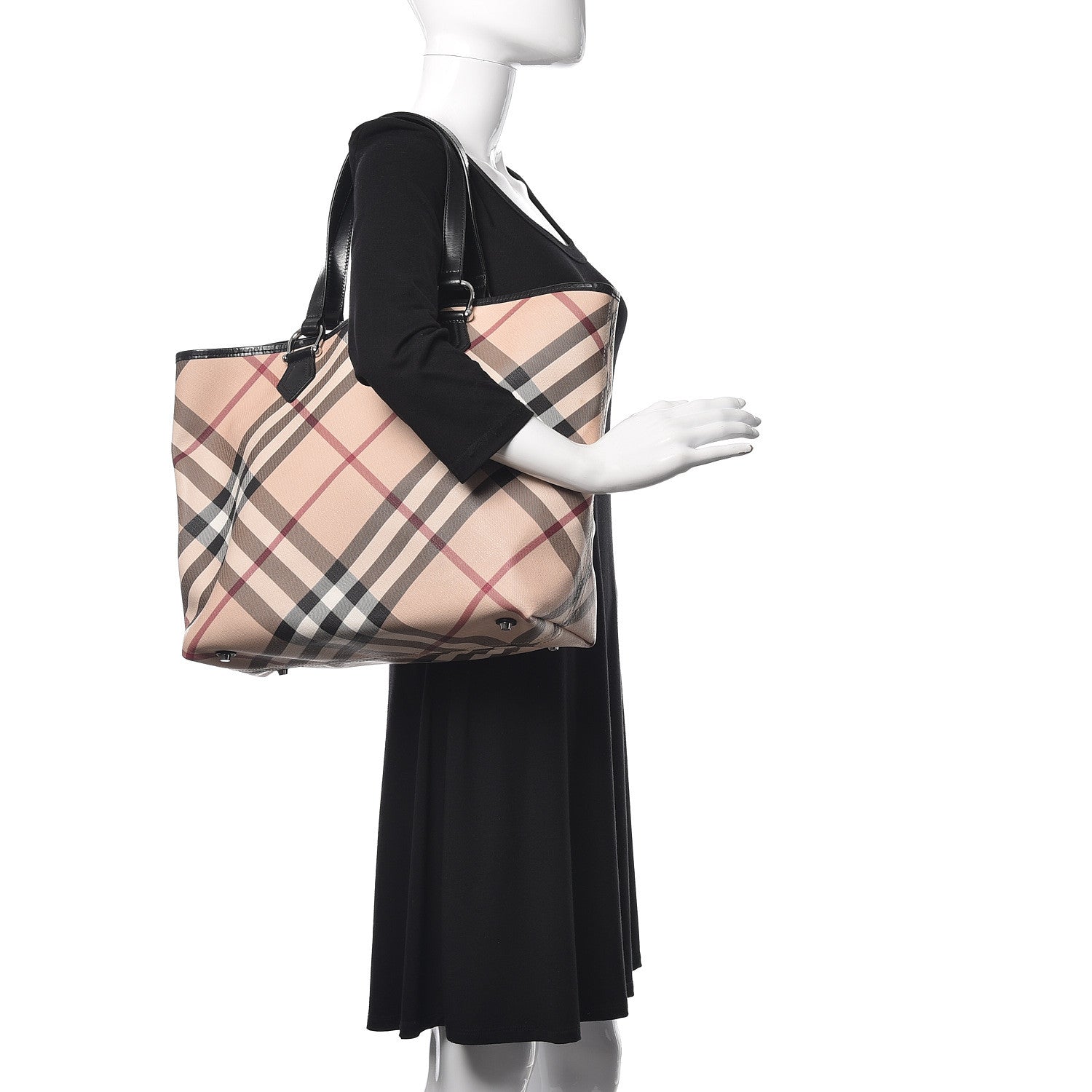 Burberry Nova Check Large Nickie Tote Black 2 of 11