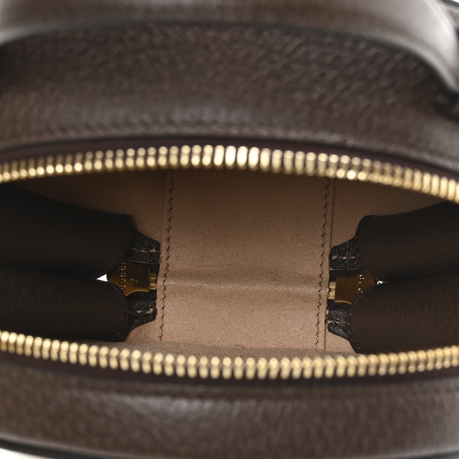 Gucci GG Supreme Monogram Top Handle Web Mini Ophidia Round Shoulder Bag Brown 5 of 11